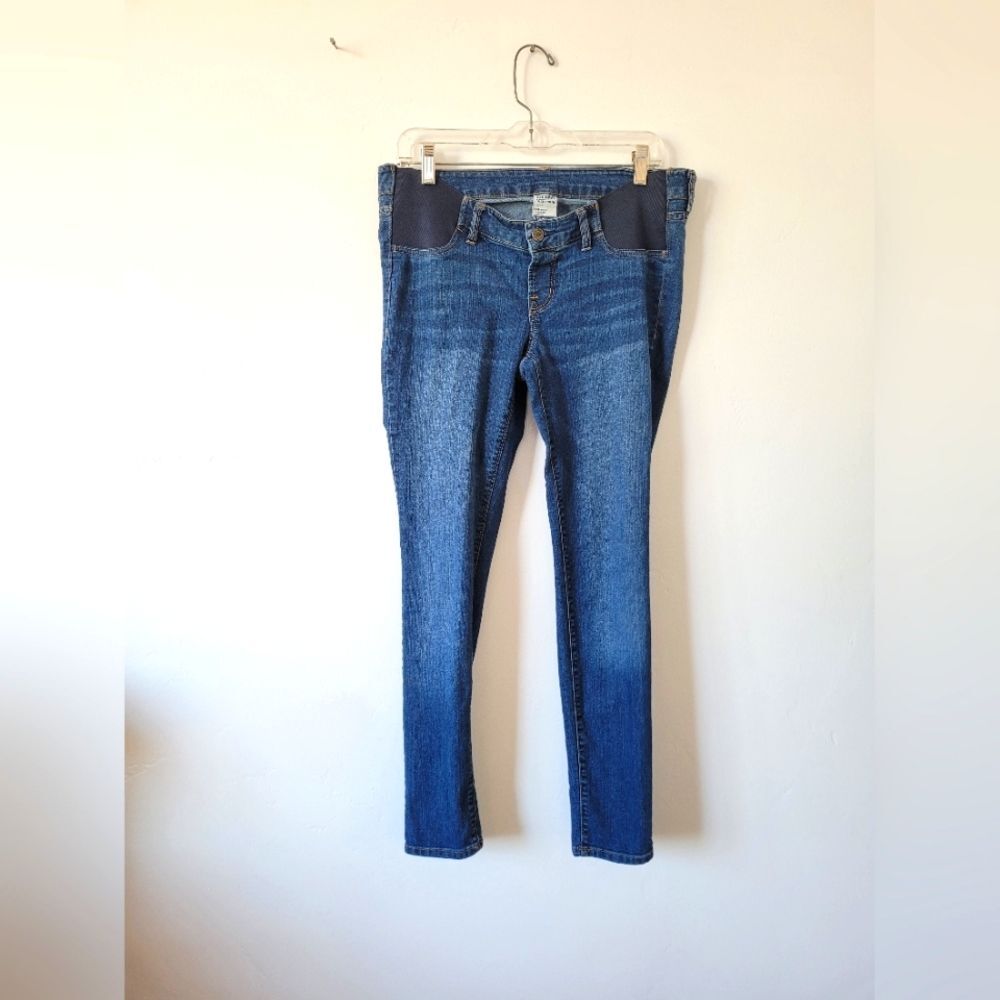 Old Navy Maternity Super Skinny Jeans Side Panel Medium Wash Comfy Pregnancy 6